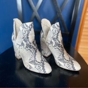 Steve Madden Gray Snakeskin Ankle Booties